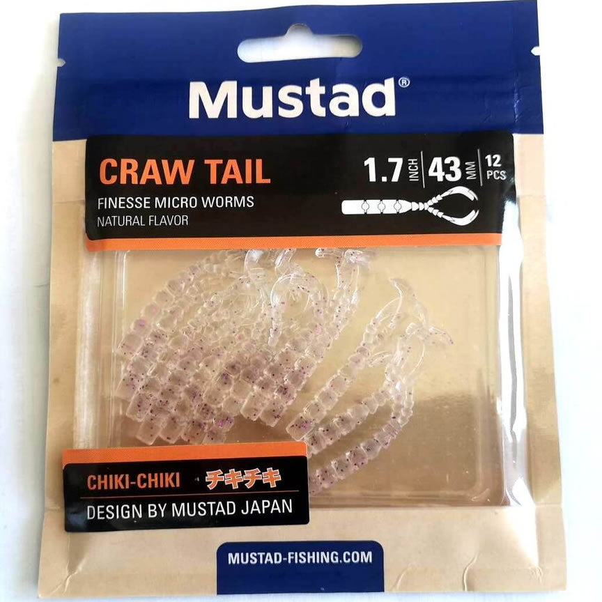 Grub Mustad Aji Finesse Chiki Crawl Tail Meli Melo, 4.3cm, 12buc/pac