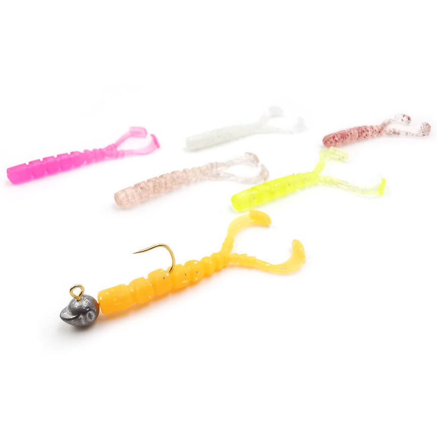 Grub Mustad Aji Micro Chiki Clear Rainbow Glitter, 4.3cm, 12+1buc/pac
