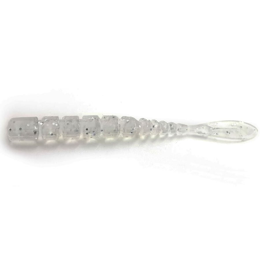 Grub Mustad Aji Micro Fla, Clear Rainbow Glitter Silver, 5cm, 15buc/pac
