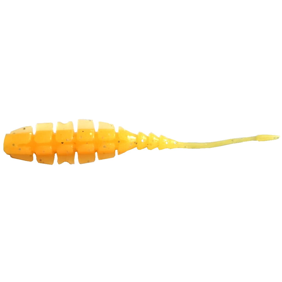 Grub Mustad Aji Micro Vierme Naf Orange Glow Glitter 5cm 10buc