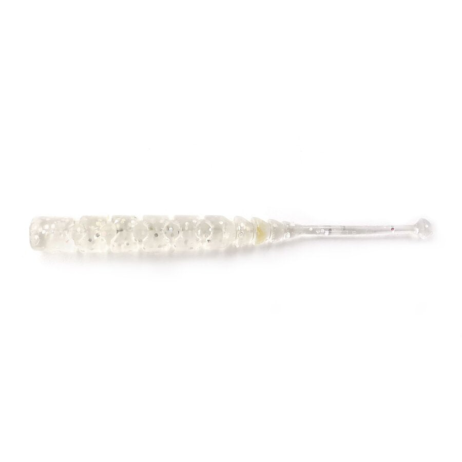 Grub Mustad Aji Micro Vierme PLU Clear Rainbow Glitter 5cm 15+1buc/plic