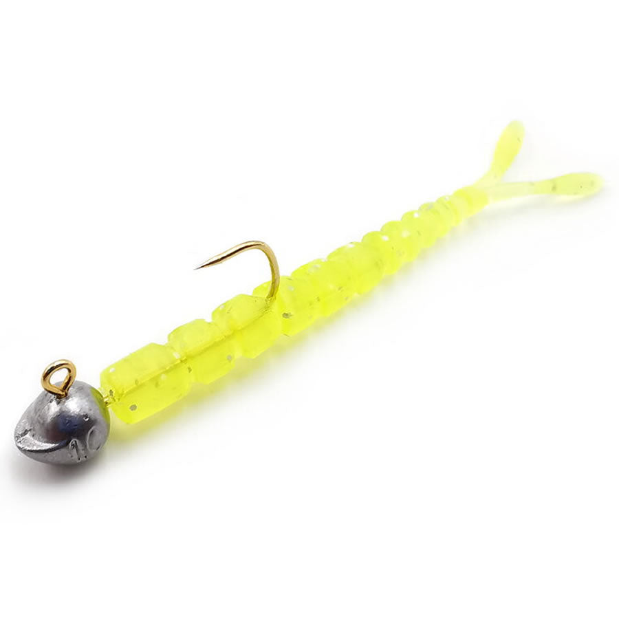 Grub Mustad Aji Split Tail, Clear Chartreuse, 5cm, 12buc/pac