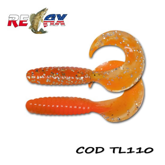 Grub RELAX Twister Standard, 9cm, Culoare 110, 4buc/pac
