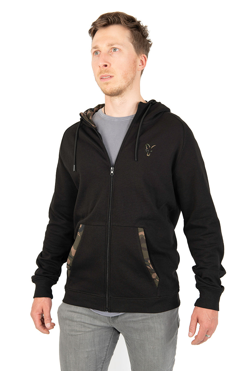 HANORAC FOX LW BLACK/CAMO PRINT ZIP HOODY