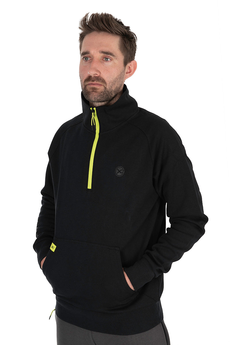 HANORAC MATRIX QUARTER ZIP SWEAT BLACK EDITION BLACK/LIME