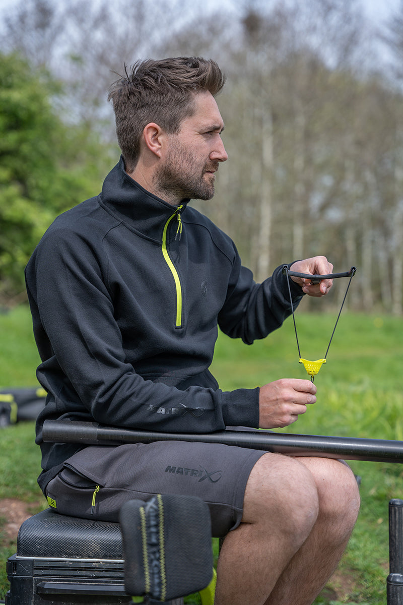HANORAC MATRIX QUARTER ZIP SWEAT BLACK EDITION BLACK/LIME