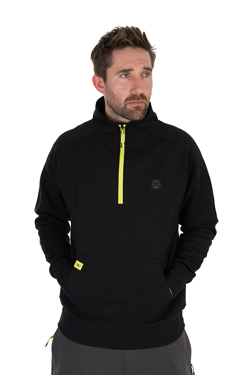 HANORAC MATRIX QUARTER ZIP SWEAT BLACK EDITION BLACK/LIME