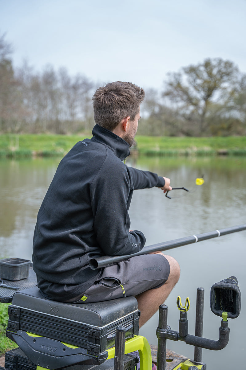 HANORAC MATRIX QUARTER ZIP SWEAT BLACK EDITION BLACK/LIME