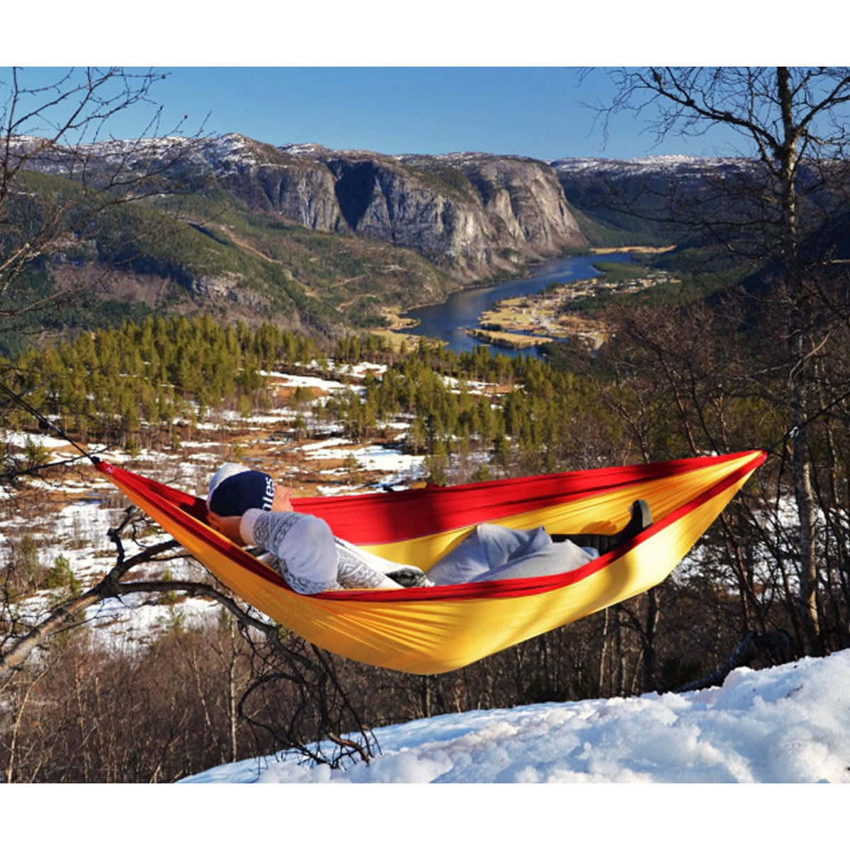 Hamac Ticket to the Moon King Size Dark Yellow &amp; Burgundy , 320x230cm