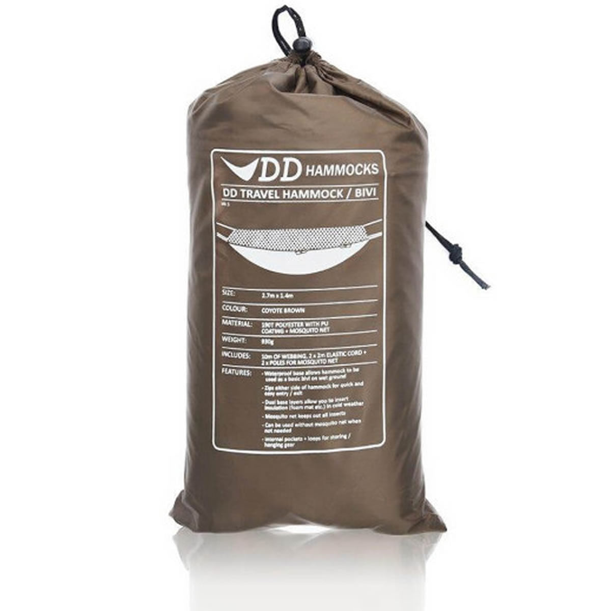 Hamac Travel Bivi Coyote Brown DD Hammocks 270x140 cm