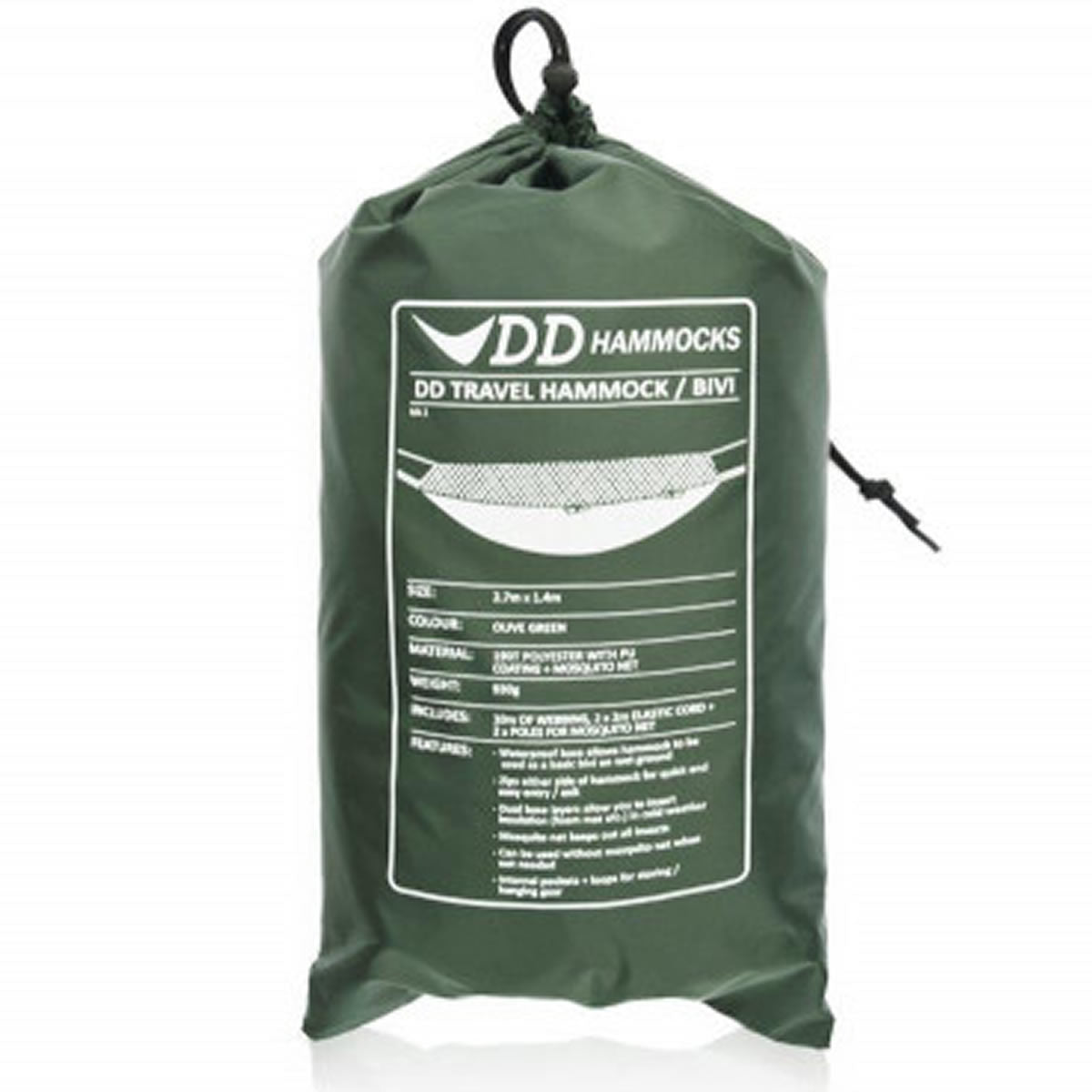 Hamac Travel Bivi Olive Green DD Hammocks 270x140cm
