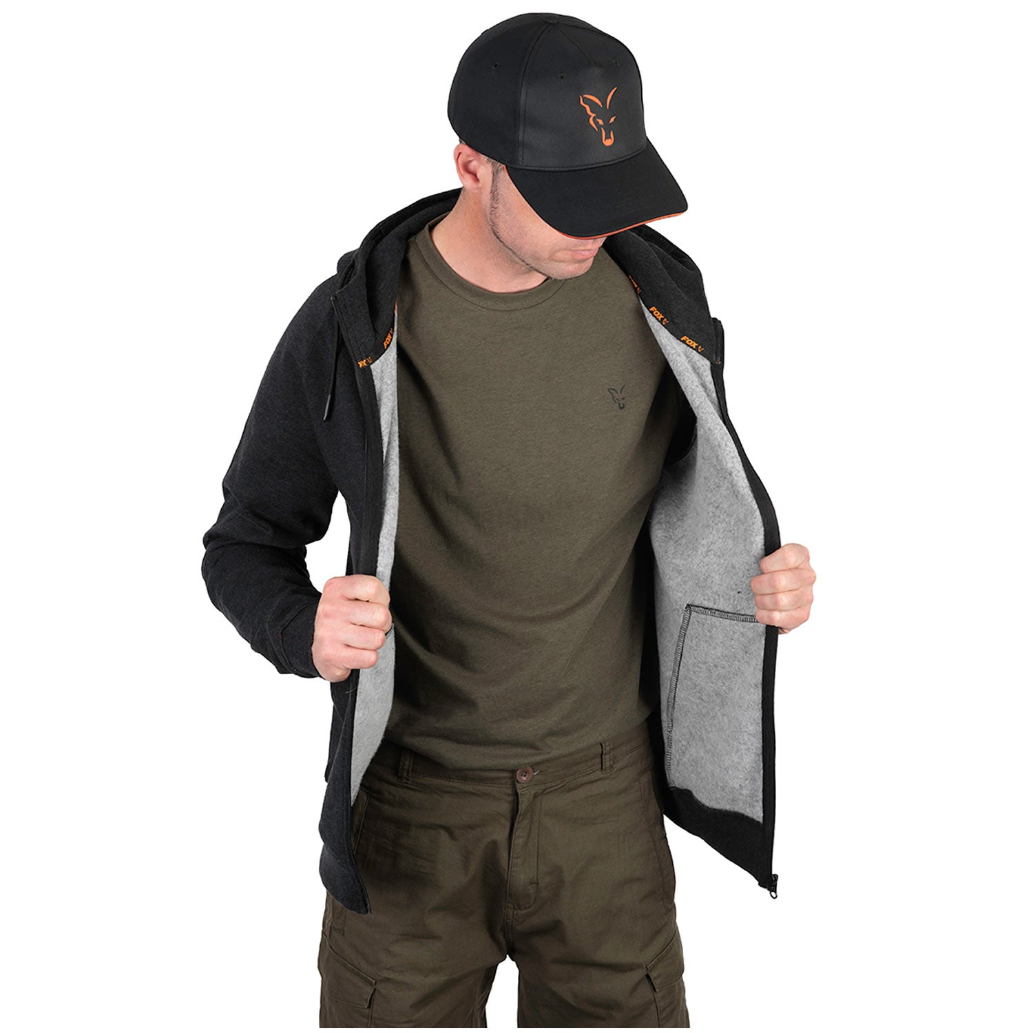 Hanorac Fox Collection LW Hoody Black &amp; Orange