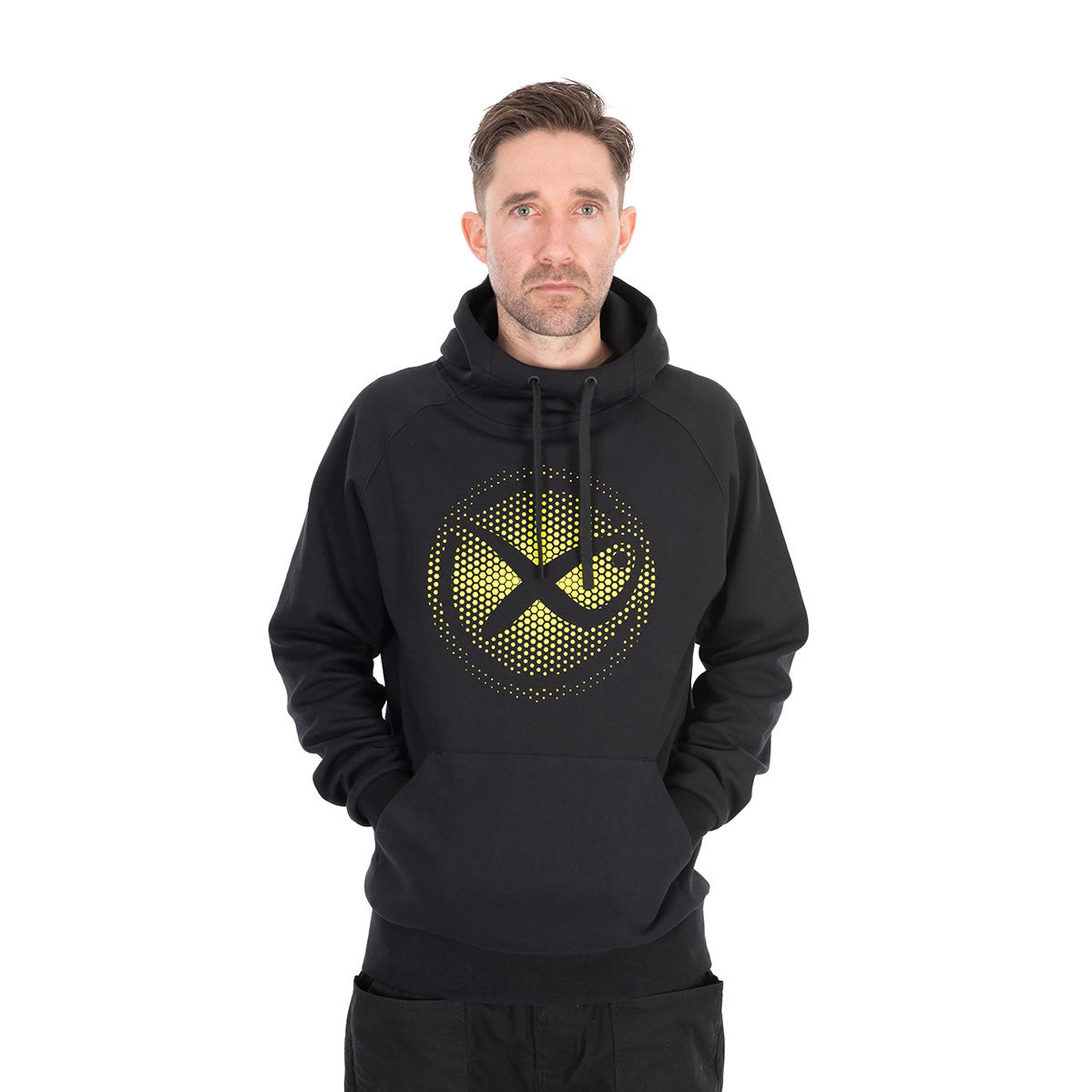 Hanorac MATRIX Large Fade Logo Hoody, Black/Lime