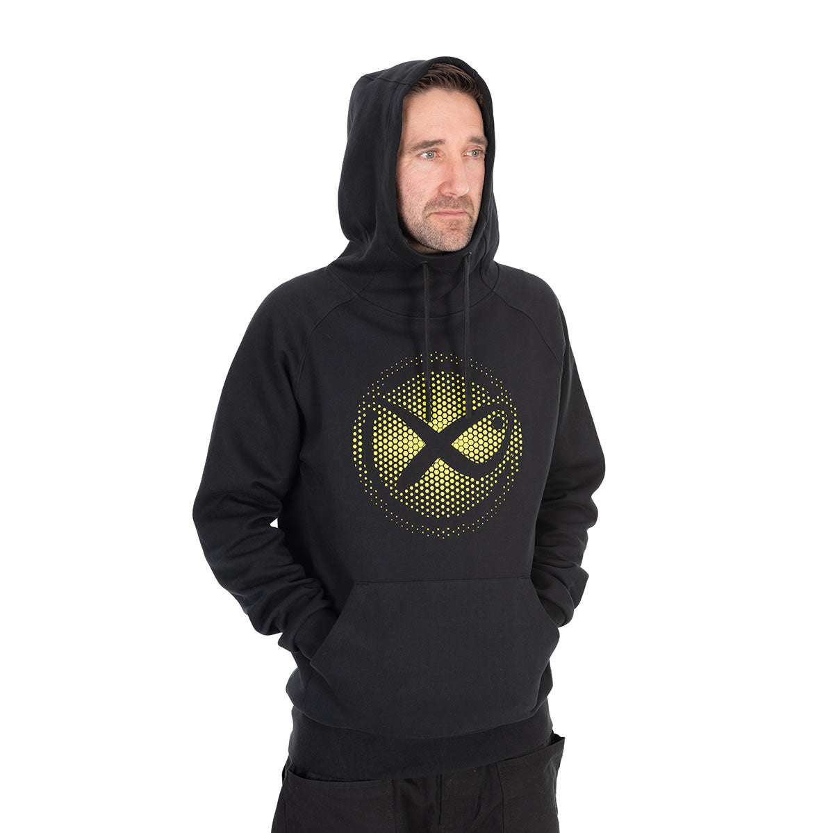 Hanorac MATRIX Large Fade Logo Hoody, Black/Lime