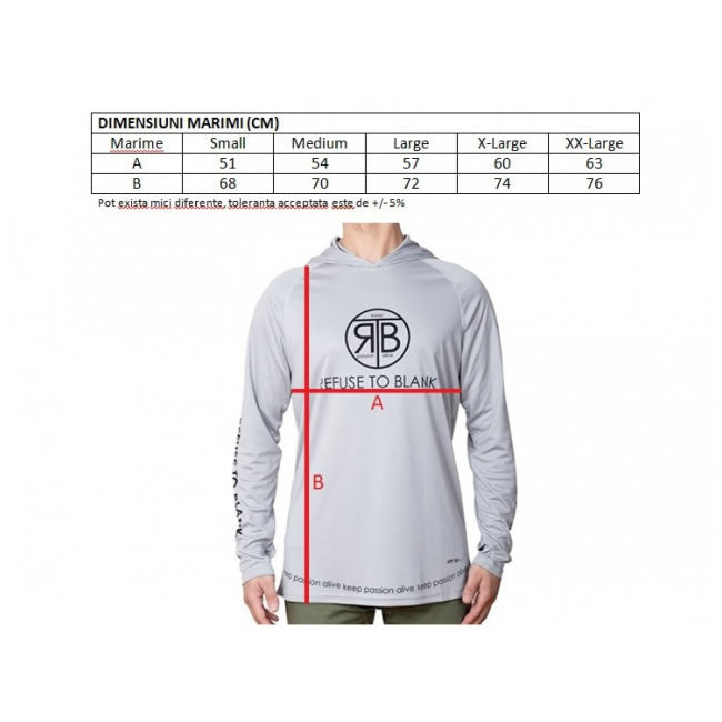 Hanorac RTB UV Long Sleeve Hoodie UPF 50+ Light Grey