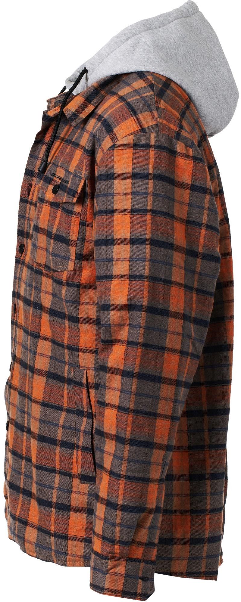 Hanorac SAVAGE GEAR Twin Shirt Jacket Check XXL, Orange Grey
