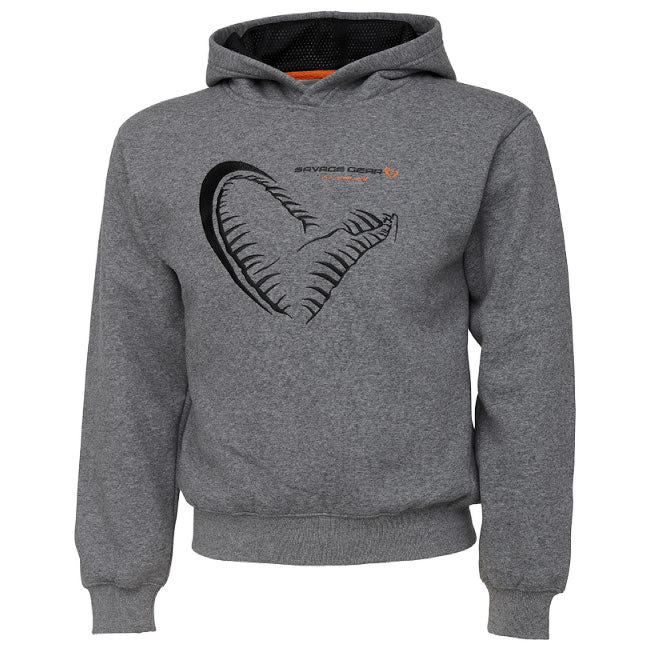 Hanorac Savage Gear Junior Jaw Grey Melange 12-14 ani