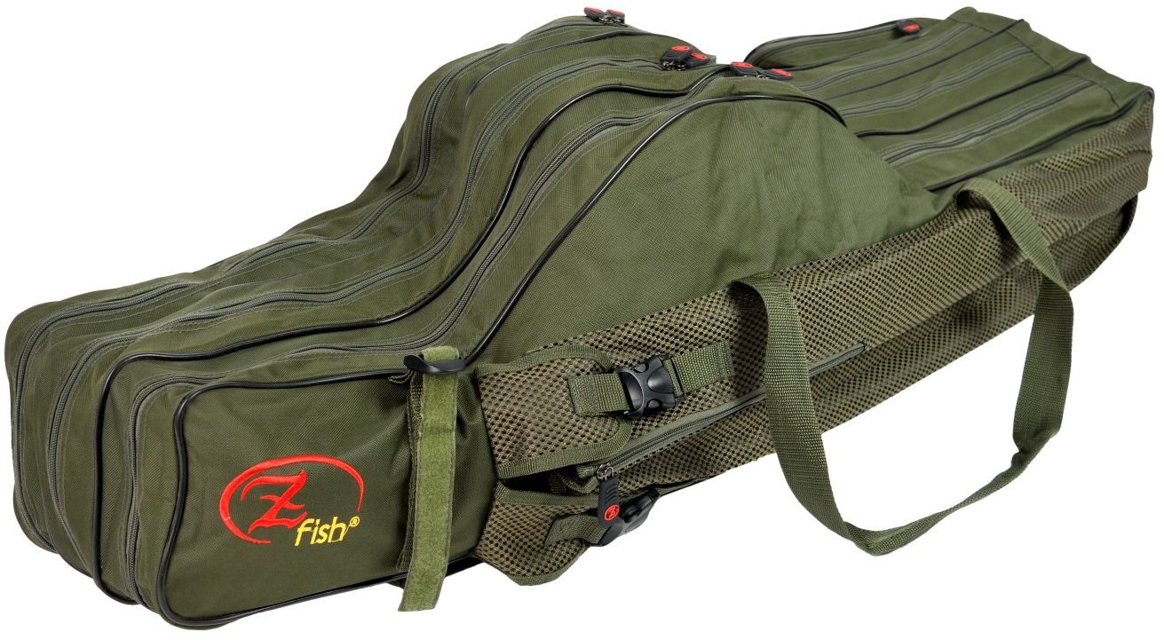 Husa Zfish Rod Case Royal Holdall, 3 Compartimente, Kaki, 130cm