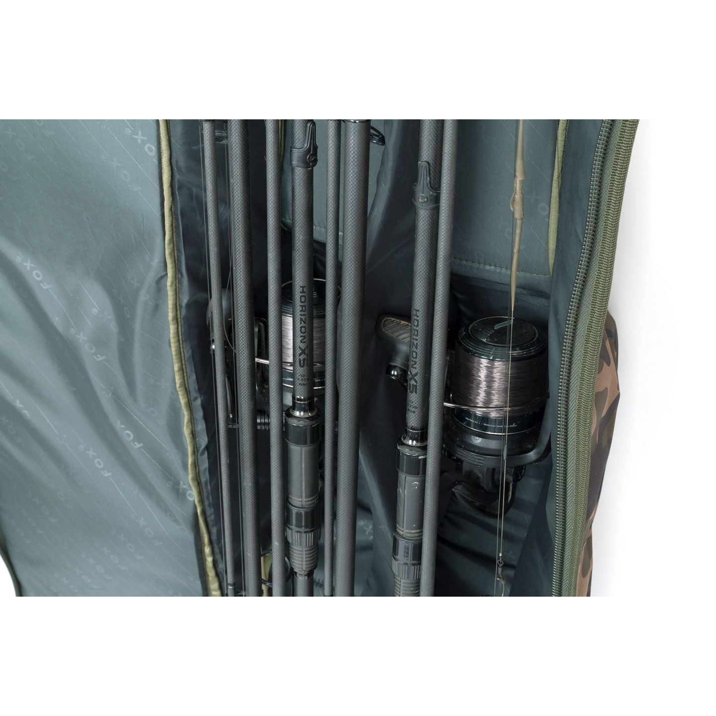 Husa pentru 2 Lansete cu Mulinete FOX Camolite 12ft 2+2 Rod Case, 25x21x197cm