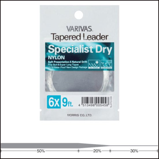 INAINTAS MONOFILAMENT VARIVAS FLY SP DRY 12FT/3.66m 6X