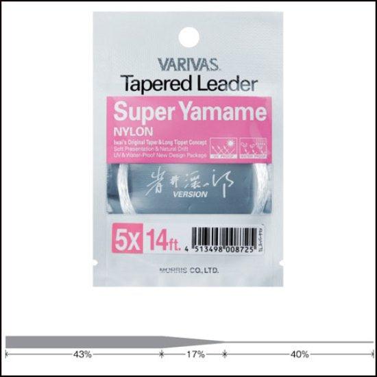 INAINTAS MONOFILAMENT VARIVAS FLY SUPER YAMAME 14FT/4.27m 5X