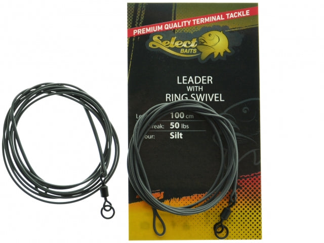 Inaintas Select Baits Leader with Ring Swivel - 100cm / 50lb