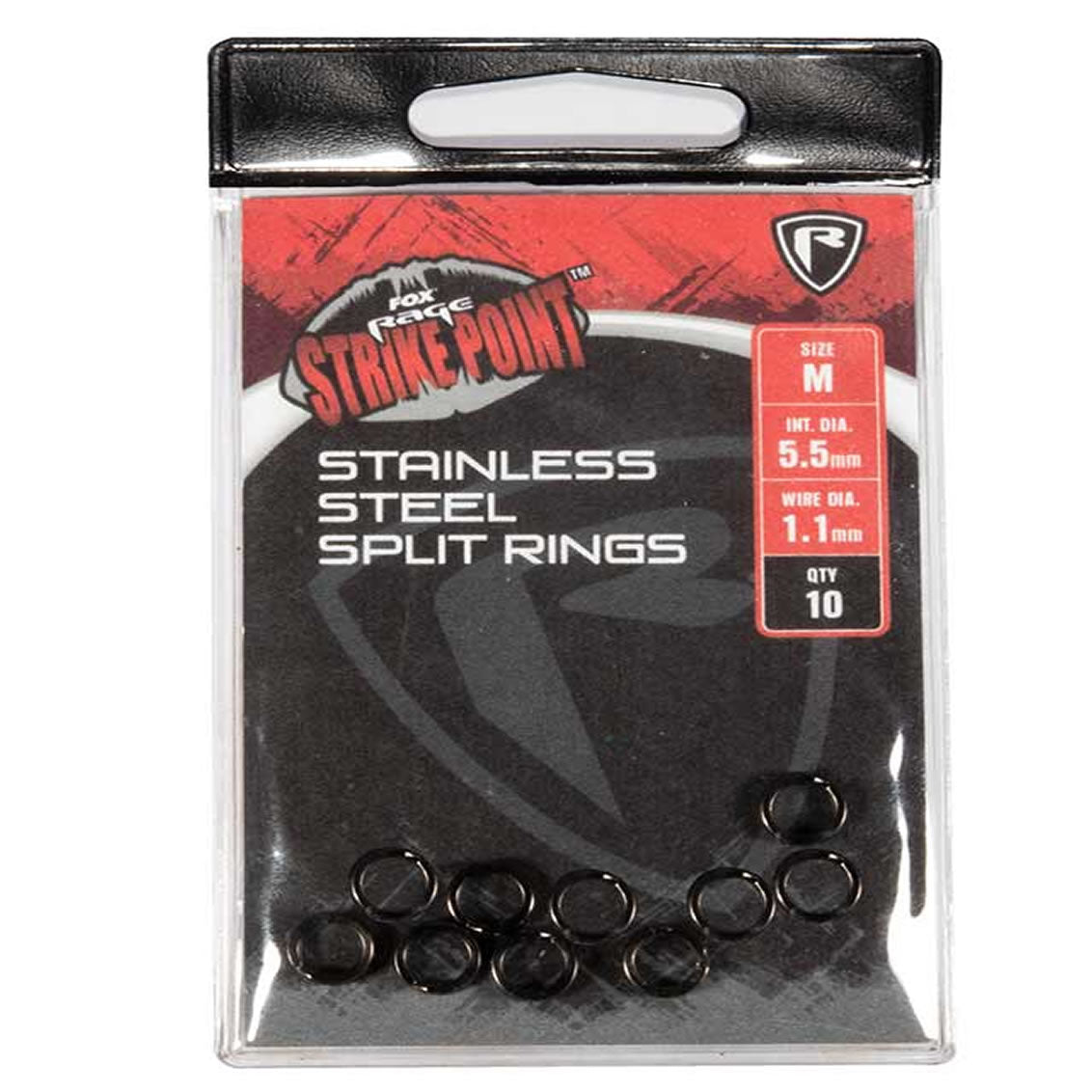 Inele Despicate Fox Rage Srike Point Stainless Steel Large, 10buc