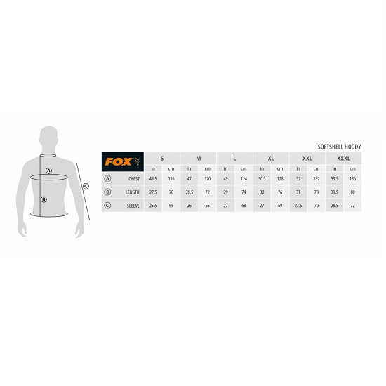 JACHETA FOX SOFTSHELL HOODY BLACK ORANGE
