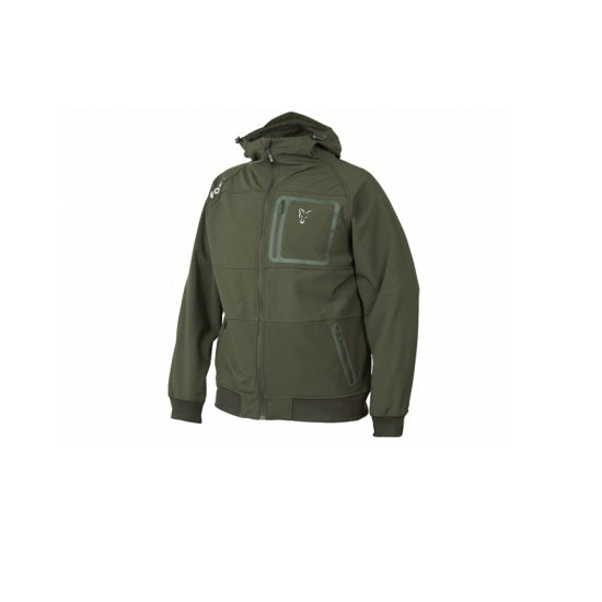 JACHETA SOFTSHELL FOX COLLECTION GREEN &amp; SILVER SHELL HOODIE