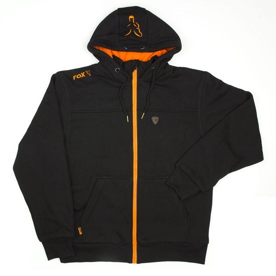 Jacheta Fox Heavy Lined Hoody Black Orange