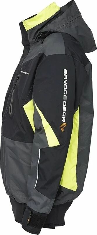 Jacheta SAVAGE GEAR Jacket Coastal Race Smock S, Black-Gray-Yellow