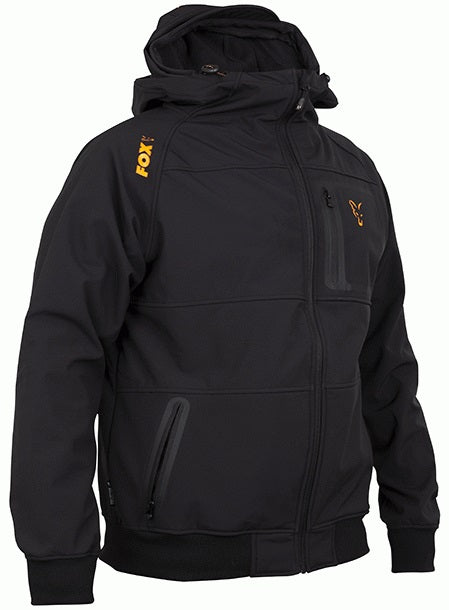 Jacheta Softshell FOX Collection Orange And Black Shell Hoodie