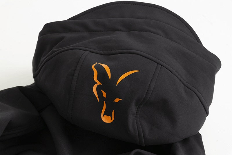 Jacheta Softshell FOX Collection Orange And Black Shell Hoodie
