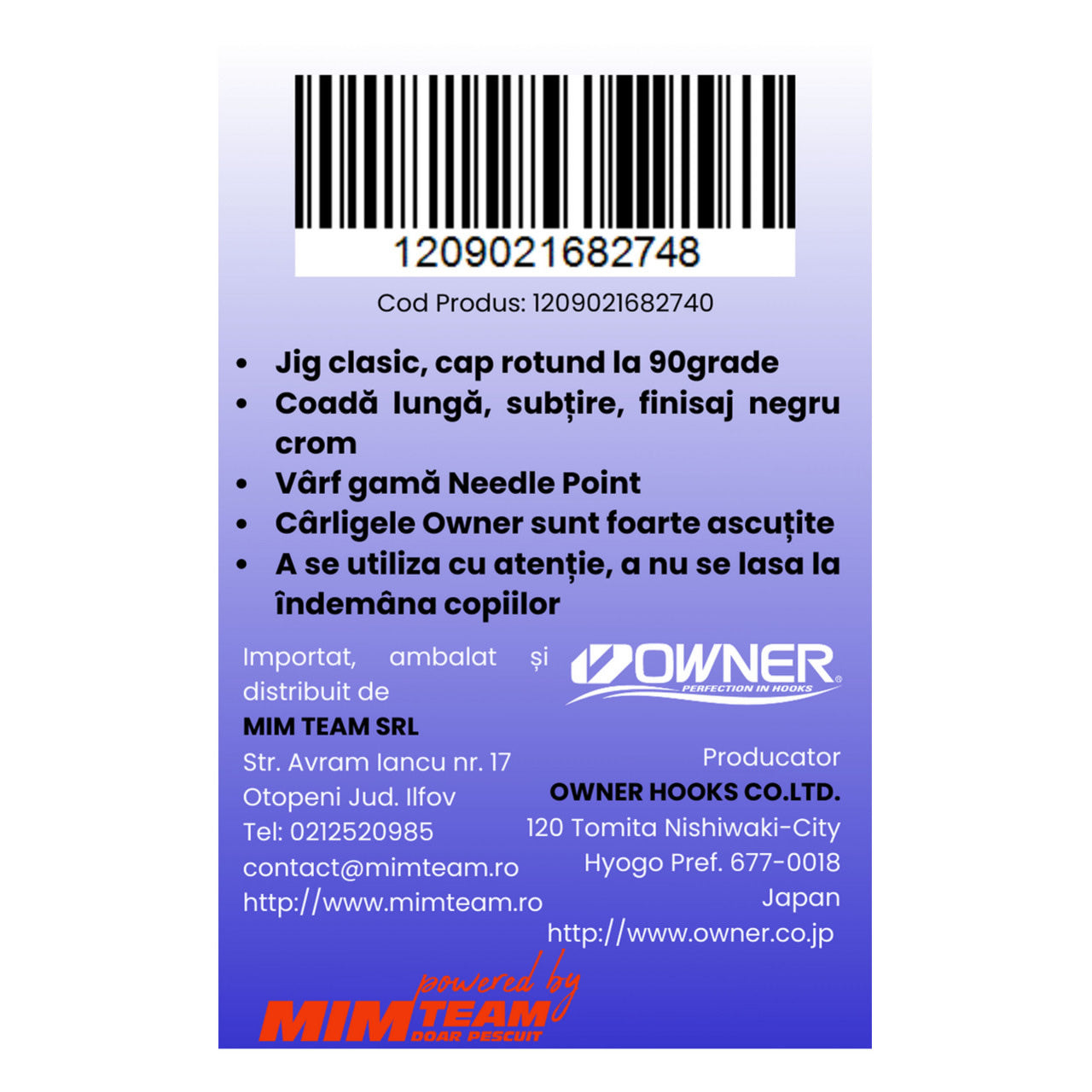Jig Owner Amaz Nelestat 16827 JIG-827 Bend 90° Fine Wire 10buc/pac
