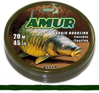 KATRAN Braided hook links AMUR 35Lb 20 M/35Lb/20 M/green