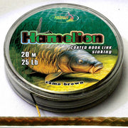 KATRAN Coated braided hook links HAMELION 25Lb 20 M/25Lb/20 M/camo brown