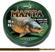 KATRAN Coated braided hook links MANTA BROWN 45Lb 10 M/45Lb/10 M/brown