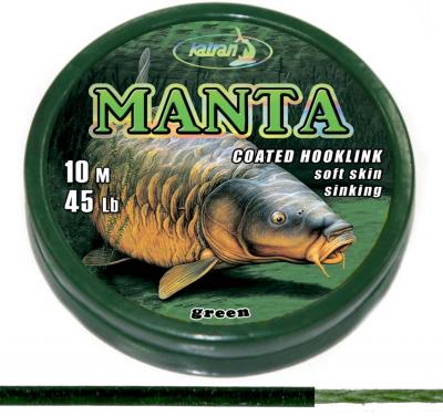KATRAN Coated braided hook links MANTA GREEN 45Lb 10 M/45Lb/10 M/brown