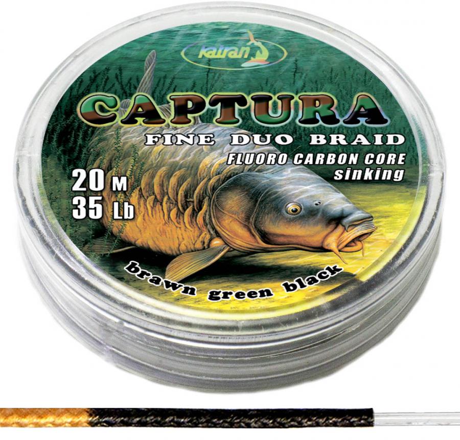 KATRAN Duo braided hook links CAPTURA 20Lb 20 M/20Lb/20 M/brown green black