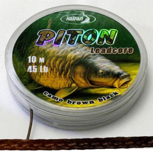 KATRAN Lead core PITON camo brown black 35Lb 10 M/35Lb/10 M/camo brown black