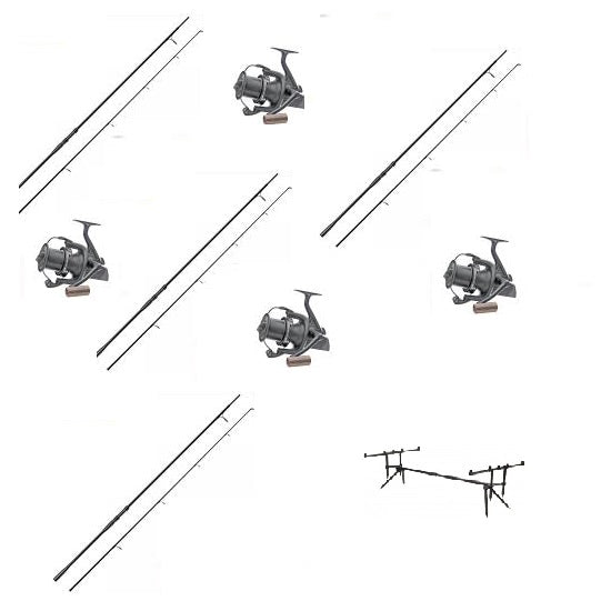 Kit 4 Lansete DAM MAD SLS 3.90 m 4.00 Lbs PLUS 4 Mulinete DAM Quick SLS DLX 970 FS PLUS Rod Pod Prowess Twin Pod 3 4 Poziti