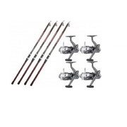 Kit 4 Lansete Garbolino 3.50 m 80 150 g Practis Predator Telepower PLUS 4 Mulinete Sert Twingear Albastru 401 RD