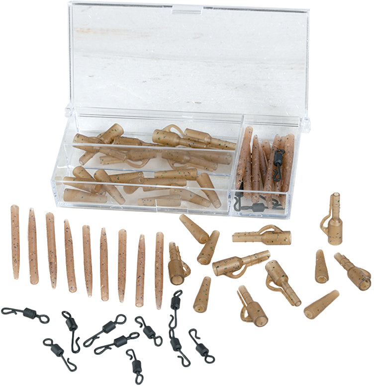 Kit Extra Carp Camou Lead Clip Box, 4x10 Buc/Box