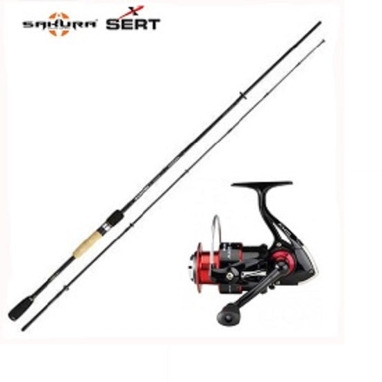 Kit Lanseta Sakura Alcantara Spinning 702M 2.10m 7 20 g PLUS Mulineta Sert Axo FD 2003