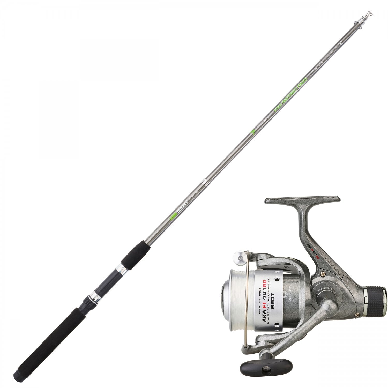 Kit Lanseta Sert Fish Instinct Telespin 2.10m+Mulineta Sert Aka 201 RD