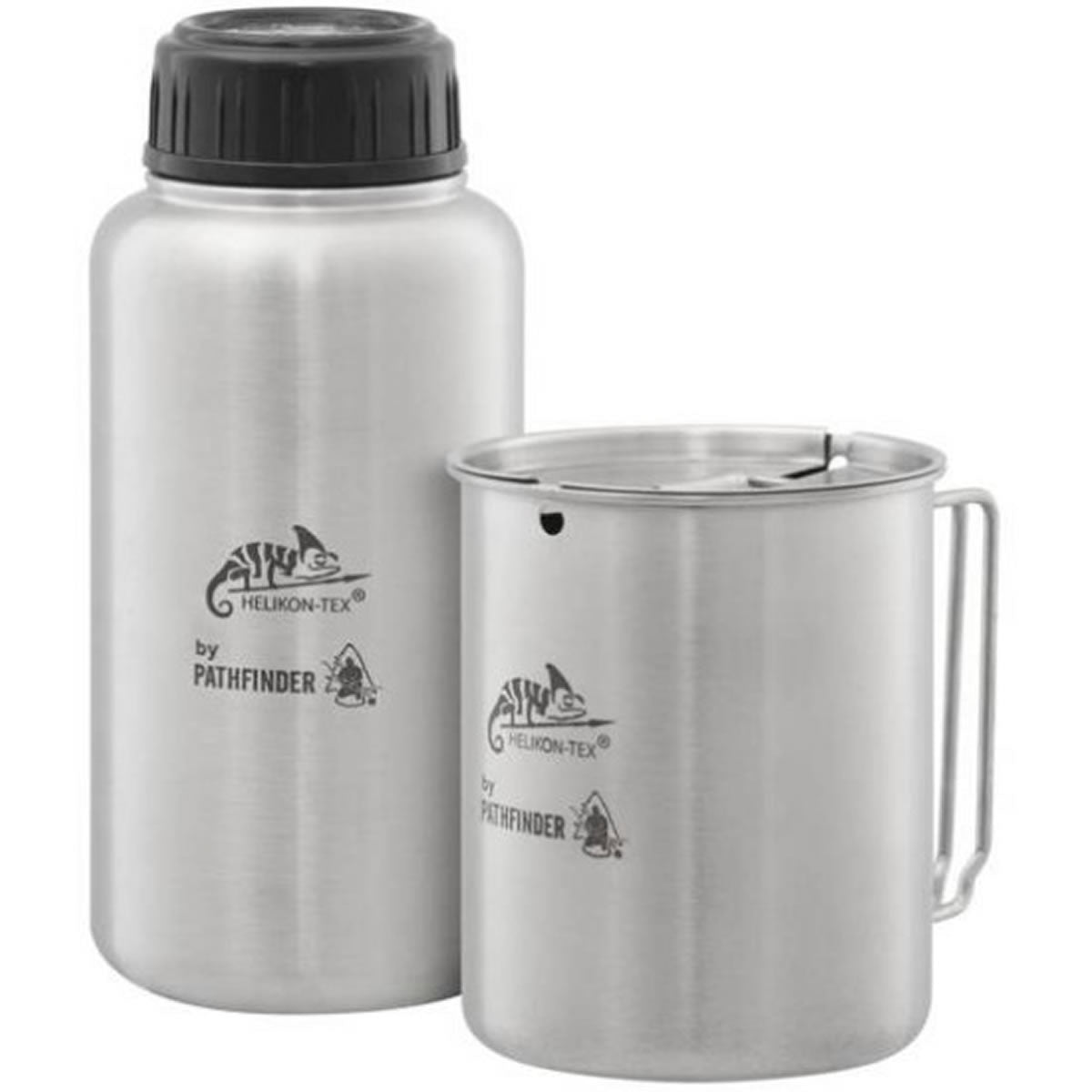 Kit Sticla 0.95L &amp; Gamela 0.7L Helikon Tex Stainless Steel