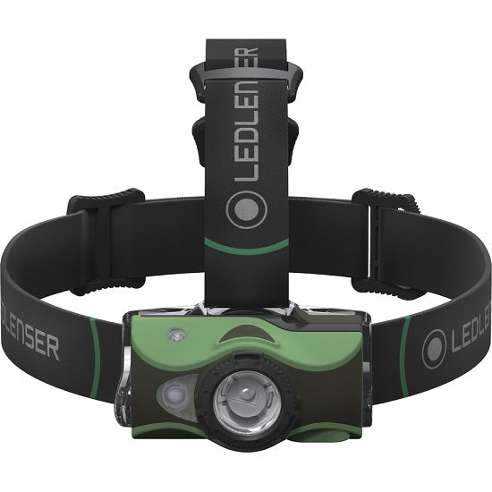 LANTERNA DE CAP REINCARCABILA LED LENSER MH8 GREEN 600 LUMENI