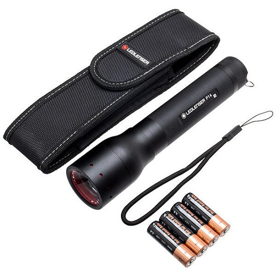LANTERNA LED LENSER P14, 800 LUMENI / 4XAA + HUSA