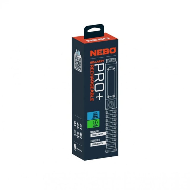 Lampa Nebo Big Larry Pro+, 500 Lm, Rechargeable, Magnet