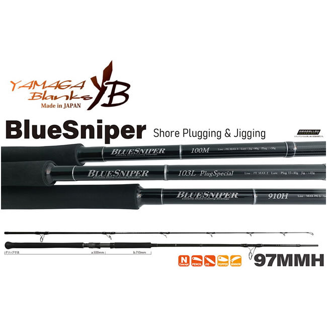 Lanseta Yamaga Blanks Blue Sniper 97MMH NANO 2.95m 100gr